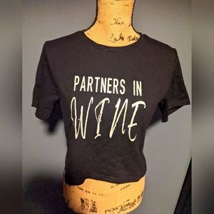 "Partners in Wine", Women's Medium, Cropped T-Shirt